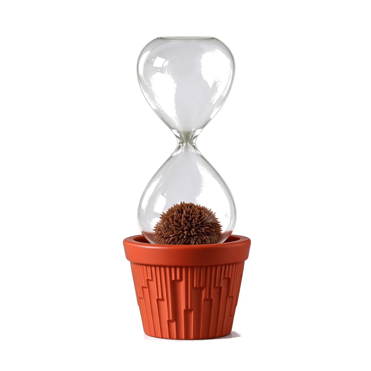 Magnetic hourglass cactus plant pot, terracotta