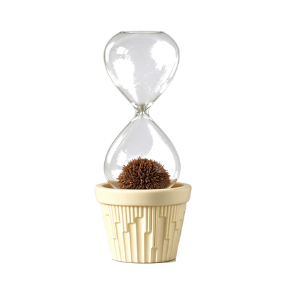 Magnetic hourglass cactus plant pot, yellow